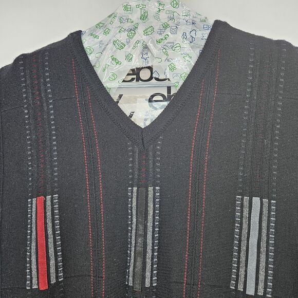 Vintage Marcello Sweater Mens Extra Large Black 90s Merino Wool Blend Italy XL - Picture 2 of 10